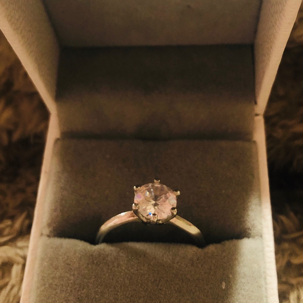 Authentic White Moissanite Solitaire Gemstone Ring Set In Genuine .925 Silver